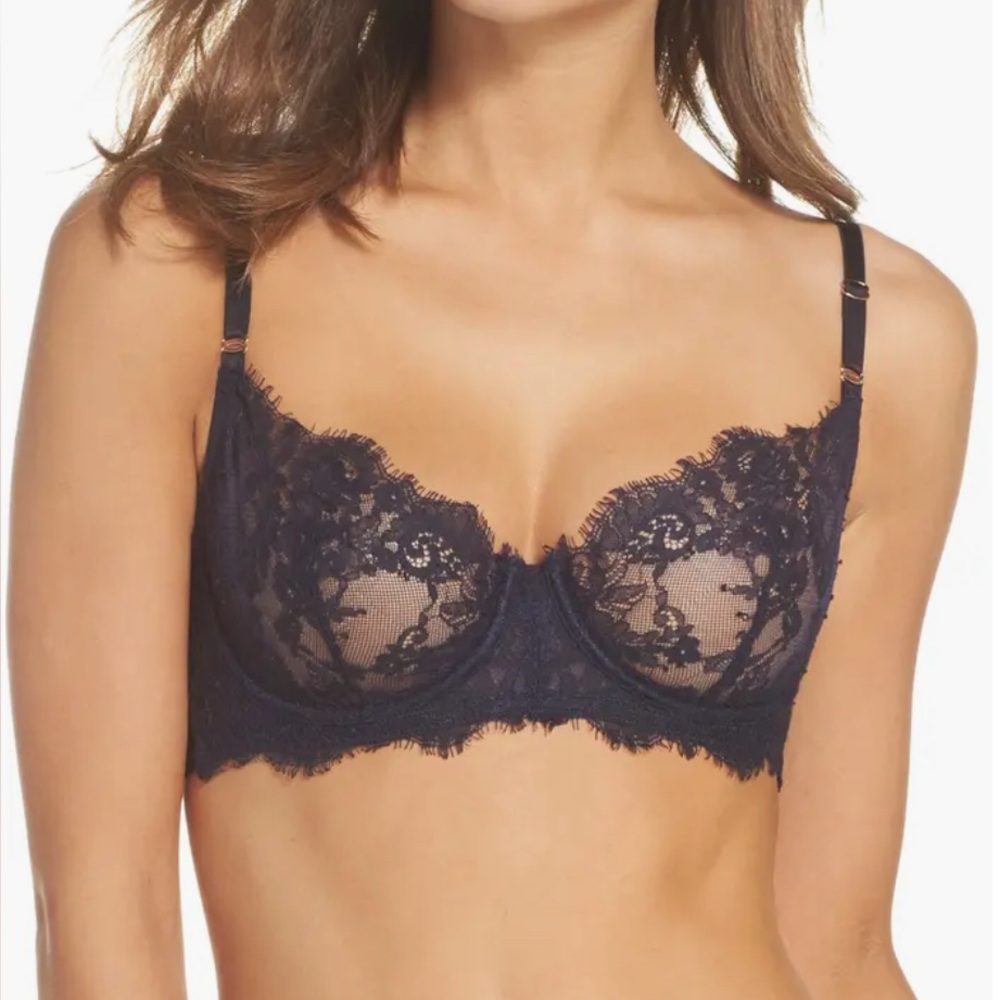 $65 Skarlett Blue  Entice Underwire Balconette Bra Sz 38B